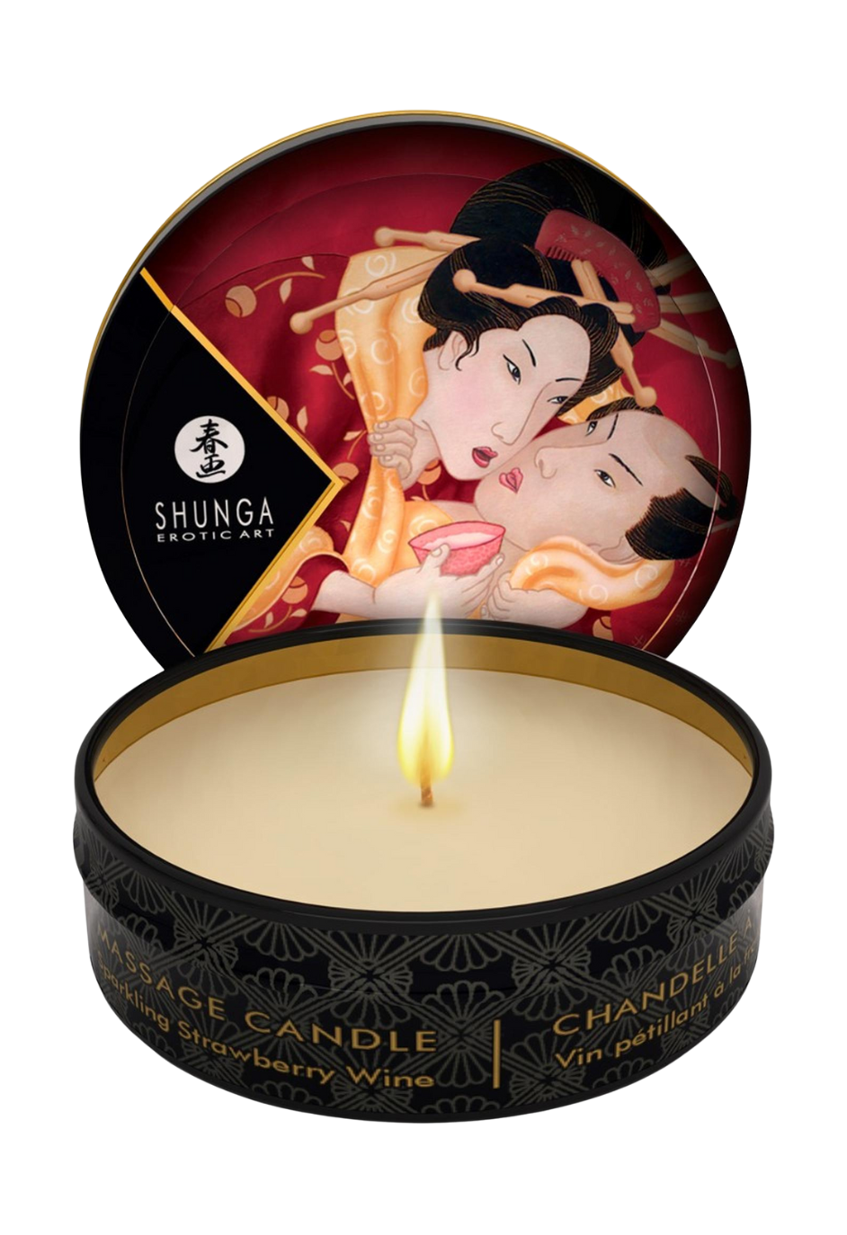 Świeca do masażu o zapachu wina truskawkowego