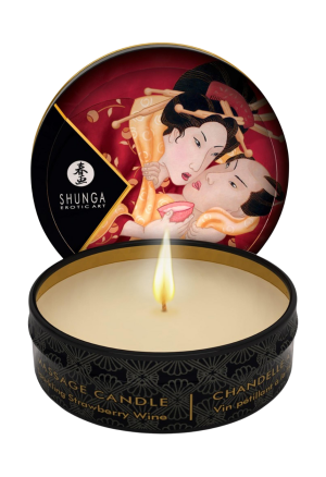 Świeca do masażu o zapachu wina truskawkowego