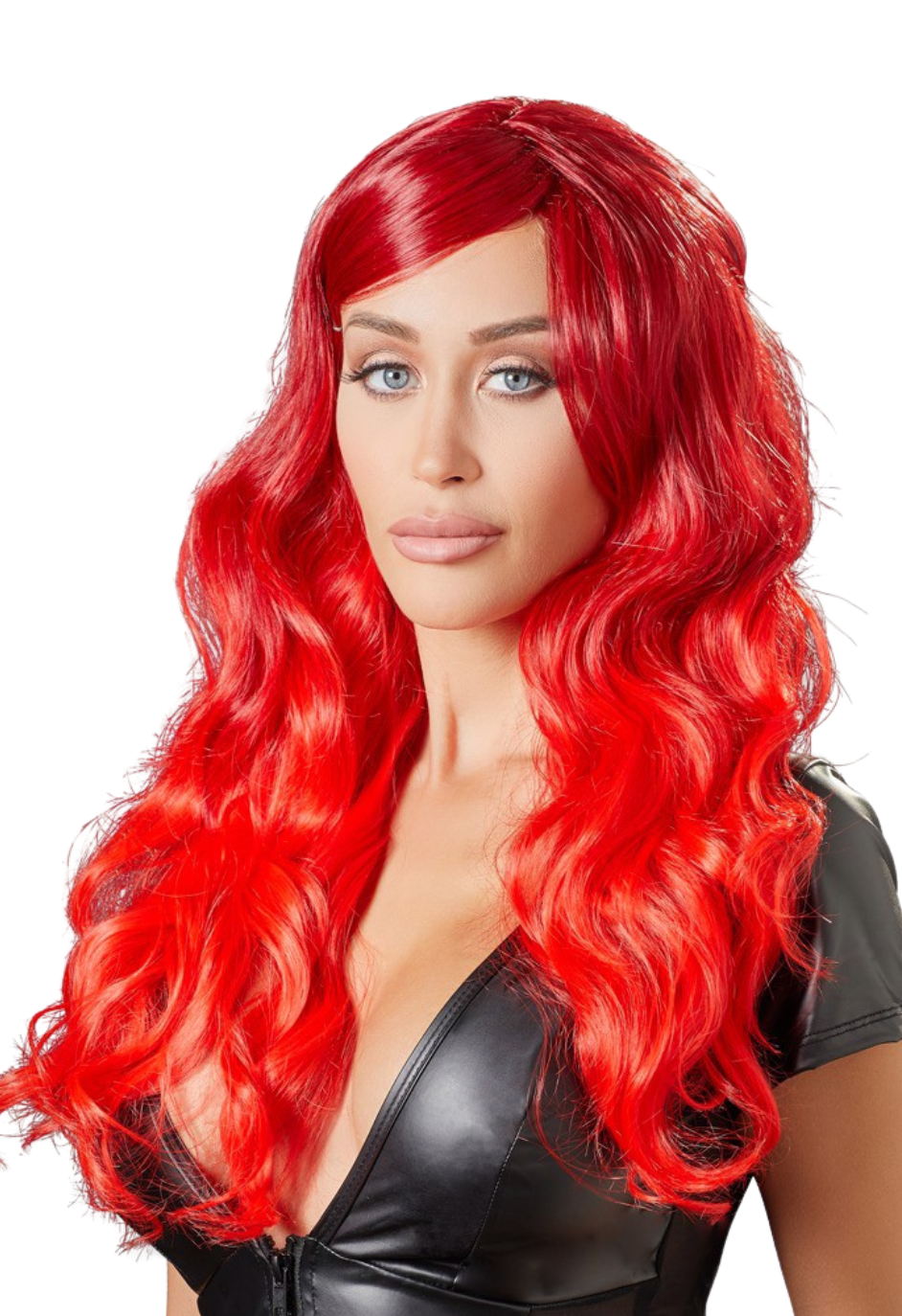 Czerwona peruka - długie fale 63 cm