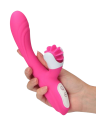Delikatny, różowy wibrator z obrotowym masażerem łechtaczki