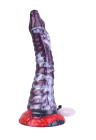 Fantazyjne, silikonowe dildo o spiralnej strukturze z funkcją wytrysku - 25 cm