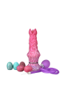 Silikonowe dildo inspirowane estetyką kosmiczną + zestaw jajek - 20,3 cm