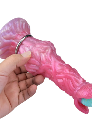Silikonowe dildo inspirowane estetyką kosmiczną + zestaw jajek - 20,3 cm