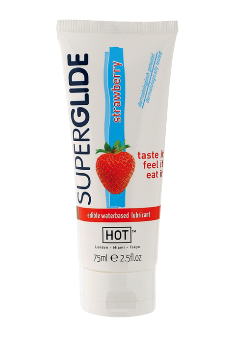 Jadalny lubrykant na bazie wody o zapachu truskawek, 75ml