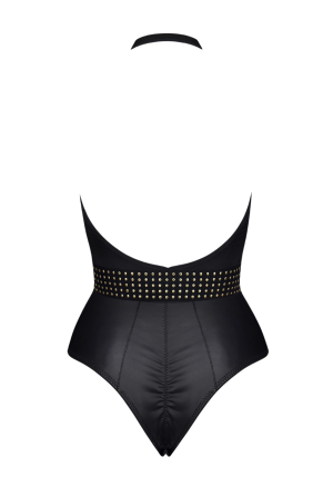 Seksowne body z efektownym, marszczonym dekoltem