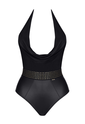 Seksowne body z efektownym, marszczonym dekoltem