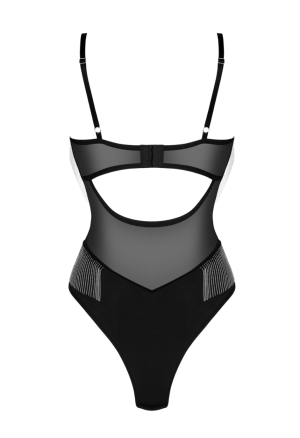 Seksowne body w kolorze czarnym z ozdobnymi detalami