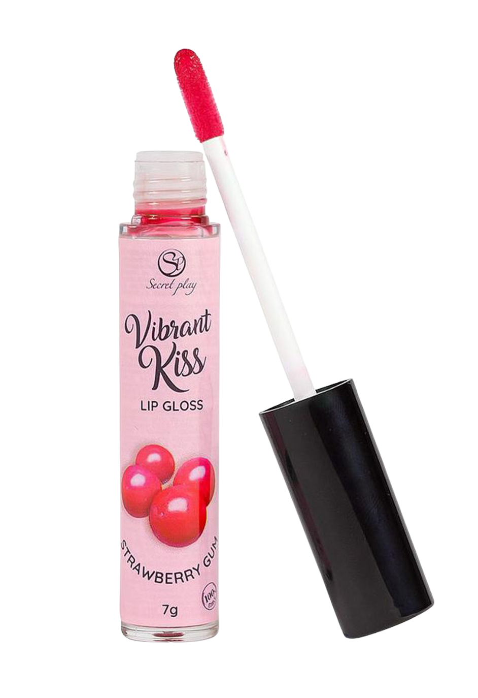 Wibrujący błyszczyk do seksu oralnego - guma truskawkowa