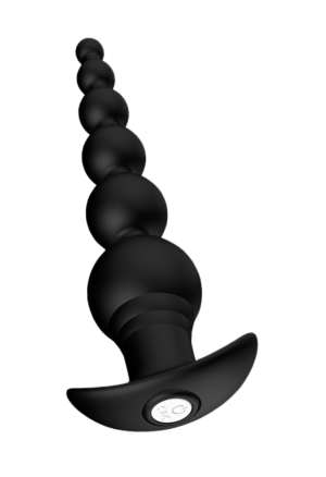 Silikonowy wibrator analny z koralikami i pilotem bezprzewodowym