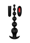 Silikonowy wibrator analny z koralikami i pilotem bezprzewodowym