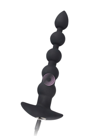 Koraliki analne z wibracjami wykonane z elastycznego silikonu medycznego
