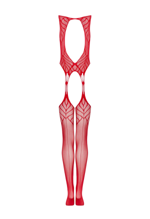 Ognisty bodystocking w geometryczny wzór