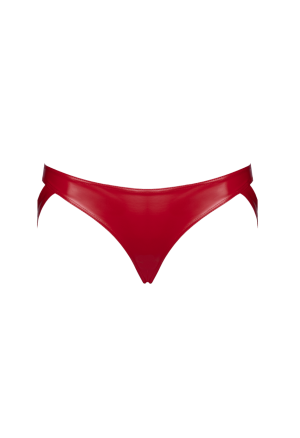 Majtki powerwetlook z paskami w kolorze czerwonym