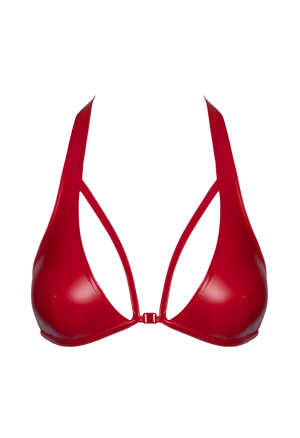 Biustonosz z paskami wykonany z materiału typu wetlook