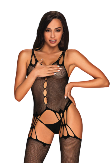 Seksowne bodystocking w kolorze czarnym