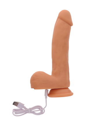 Realistyczny dildo z funkcją magnetycznego pulsowania i posuwu sterowane pilotem - 19,5 cm