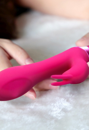 Wibrator króliczek z rotacją kulek i stymulacją punktu G