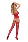 Uwodzicielskie czerwone bodystocking
