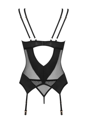 Seksowny gorset z elastycznej siateczki w kolorze czarnym