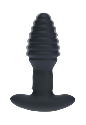 Wibrujący i rotacyjny korek analny z karbowanym trzonem - 12,5 cm