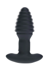Wibrujący i rotacyjny korek analny z karbowanym trzonem - 12,5 cm