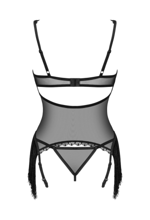 Czarujący gorset z ozdobnymi frędzlami
