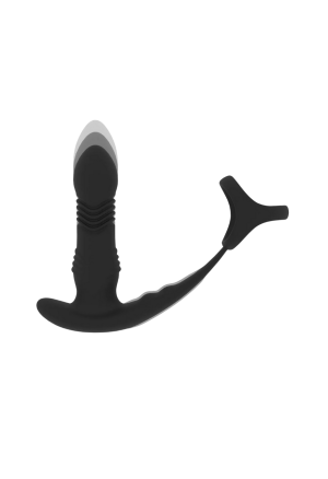 Masażer prostaty z funkcją ruchu posuwistego i pierścieniem na penisa