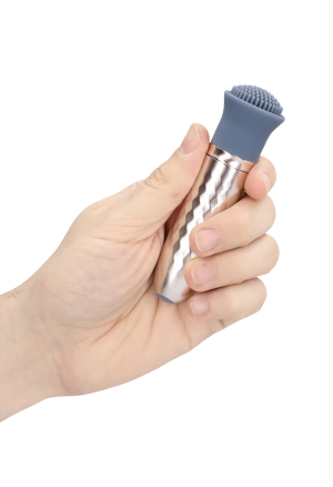 Elegancki stymulator z wymiennymi nakładkami