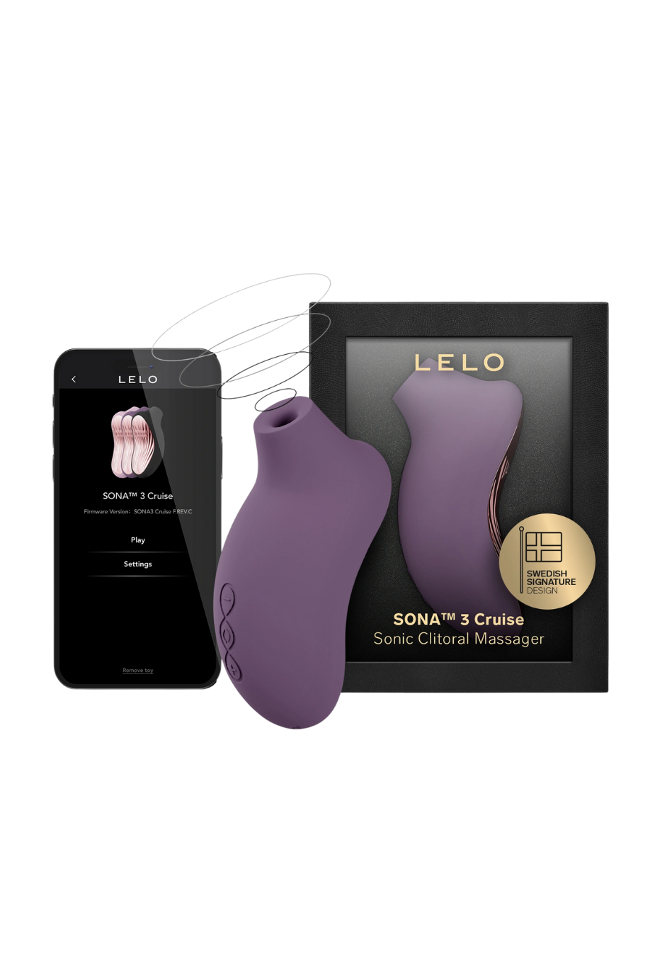 Fioletowy masażer soniczny sterowany aplikacją mobilną i technologią Cruise