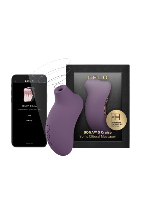 Fioletowy masażer soniczny sterowany aplikacją mobilną i technologią Cruise