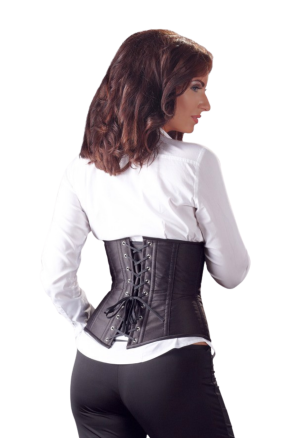 Prosty, czarny gorset...