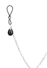 Zaciski na sutki ze srebrnym łańcuszkiem i czarnymi kryształkami