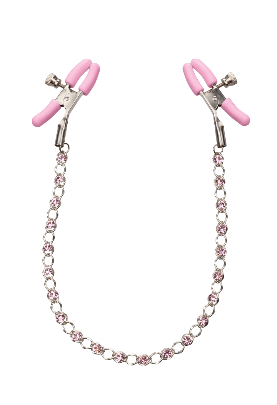 Zaciski na sutki z łańcuszkiem z kryształkami