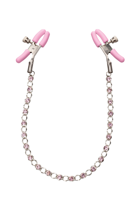 Zaciski na sutki z łańcuszkiem z kryształkami