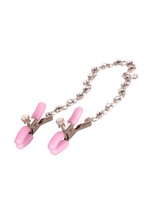 Zaciski na sutki z łańcuszkiem z kryształkami