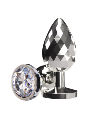 Korek analny z fasetowaną powierzchnią i kryształem –  9,7 cm