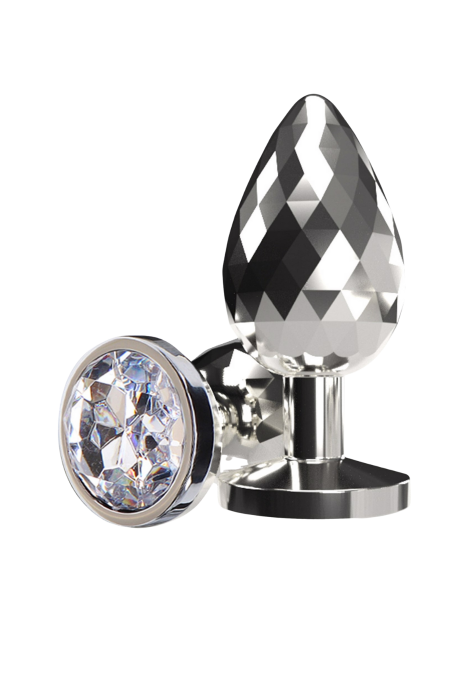 Korek analny z fasetowaną powierzchnią i kryształem –  9,7 cm