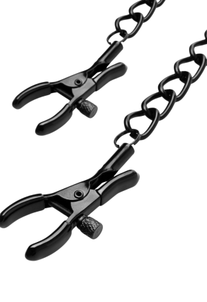 Regulowane klamry na sutki z metalowym łańcuszkiem