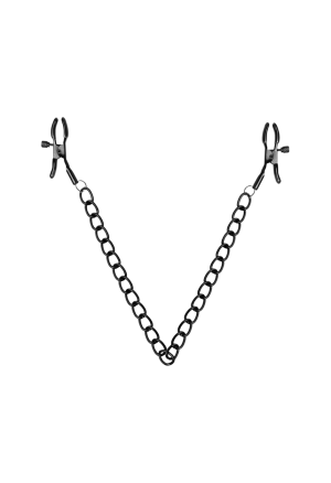 Regulowane klamry na sutki z metalowym łańcuszkiem