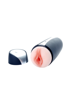 Dwustronny masturbator z wibracjami – usta i pochwa