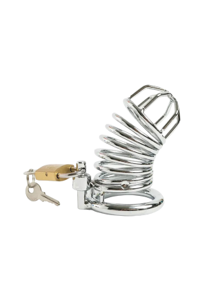 Stalowa klatka na penisa z 3 pierścieniami