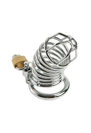 Stalowa klatka na penisa z 3 pierścieniami