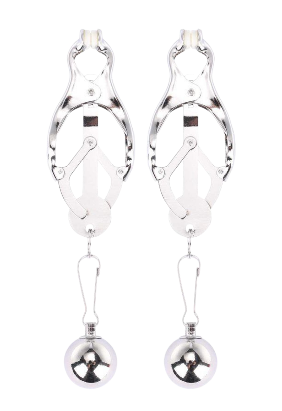 Zaciski na sutki ze srebrnymi kulkami