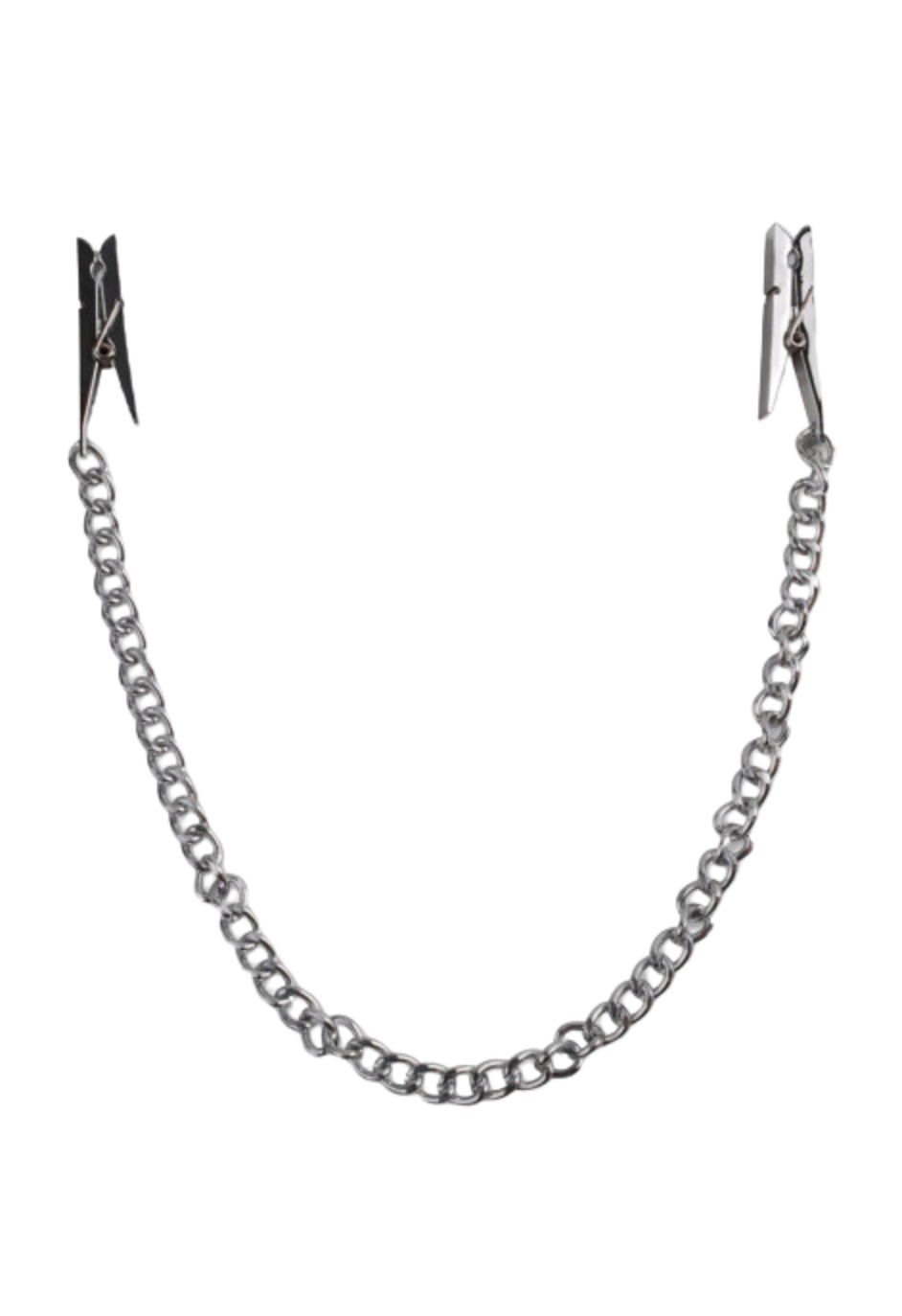 Zaciski na sutki ze srebrnym łańcuszkiem