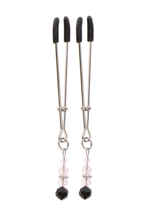 Biżuteryjne zaciski na sutki w srebrnym kolorze z kryształkami