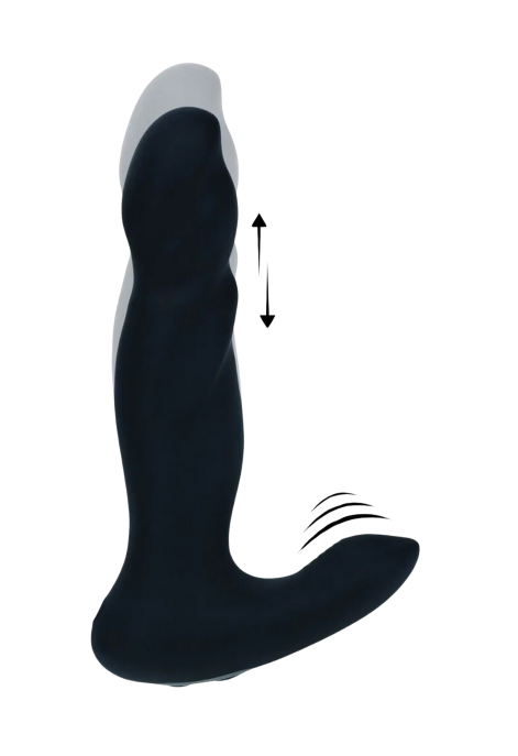 Wibrujący masażer prostaty z funkcją posuwu i podwójną stymulacją