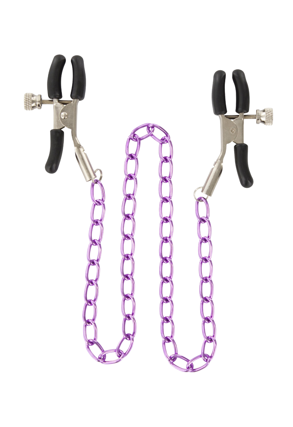 Delikatne zaciski na sutki, połączone łańcuszkiem