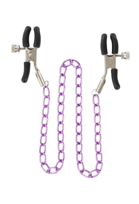 Delikatne zaciski na sutki, połączone łańcuszkiem