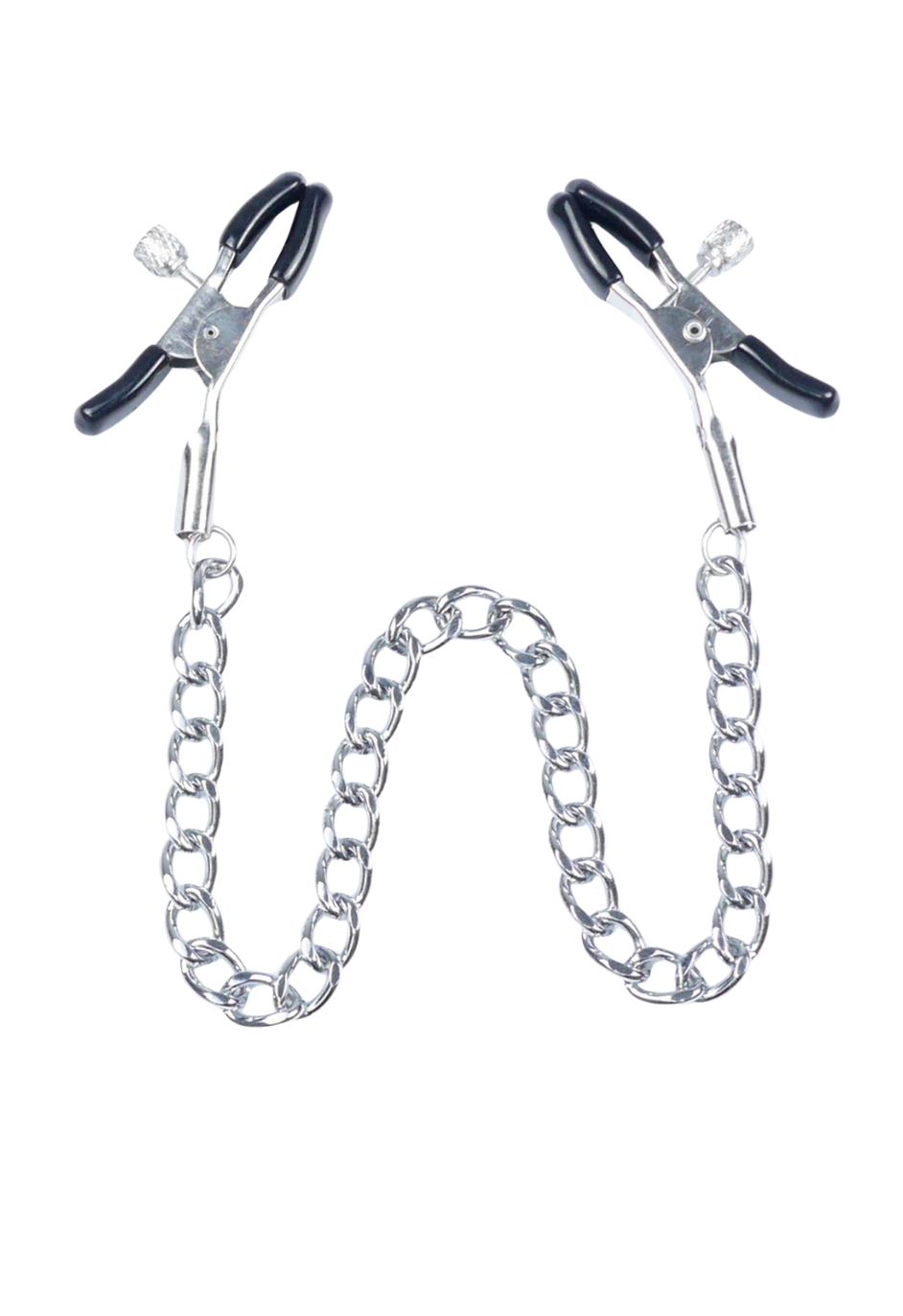 Delikatne zaciski na sutki ze srebrnym łańcuszkiem