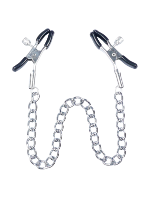 Delikatne zaciski na sutki ze srebrnym łańcuszkiem